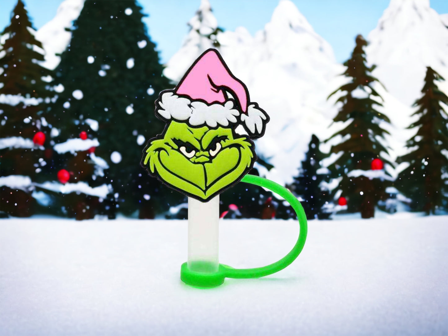 Grinch Straw Topper