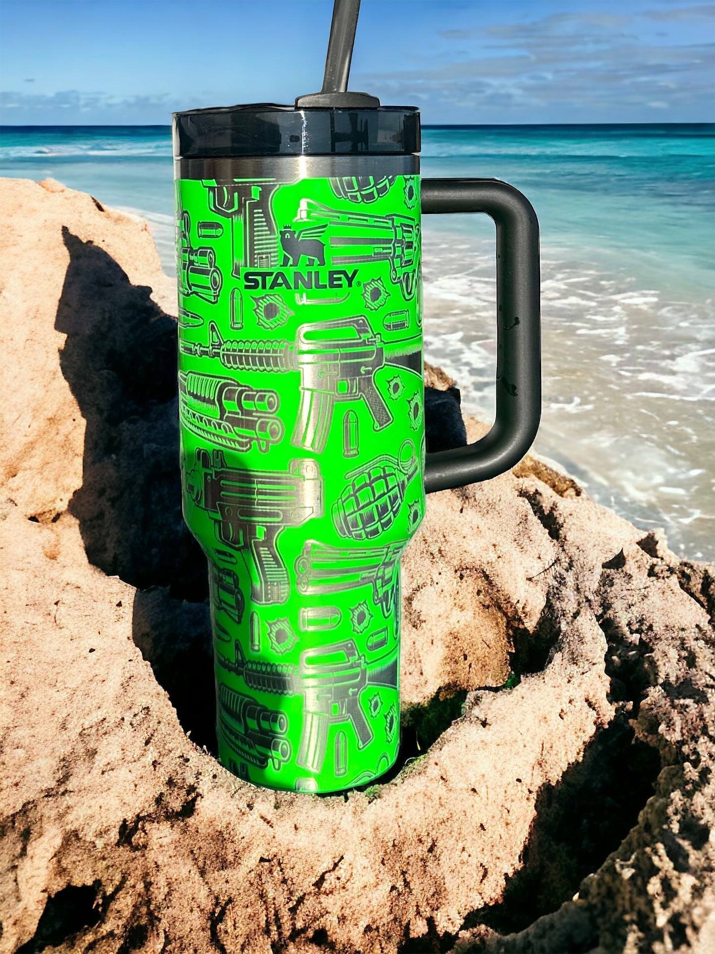 Guns and Grenades Laser Engraved Tumbler