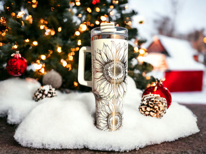 Personalized Engraved Sunflower Wrap Tumbler