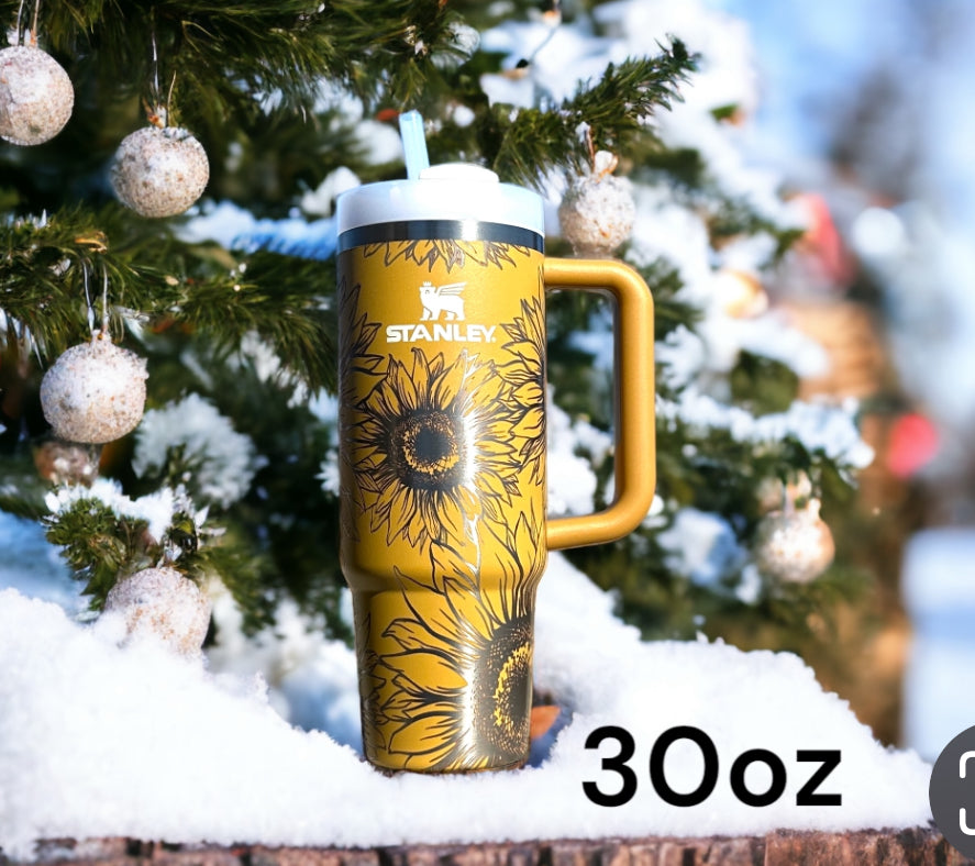 Personalized Engraved Sunflower Wrap Tumbler