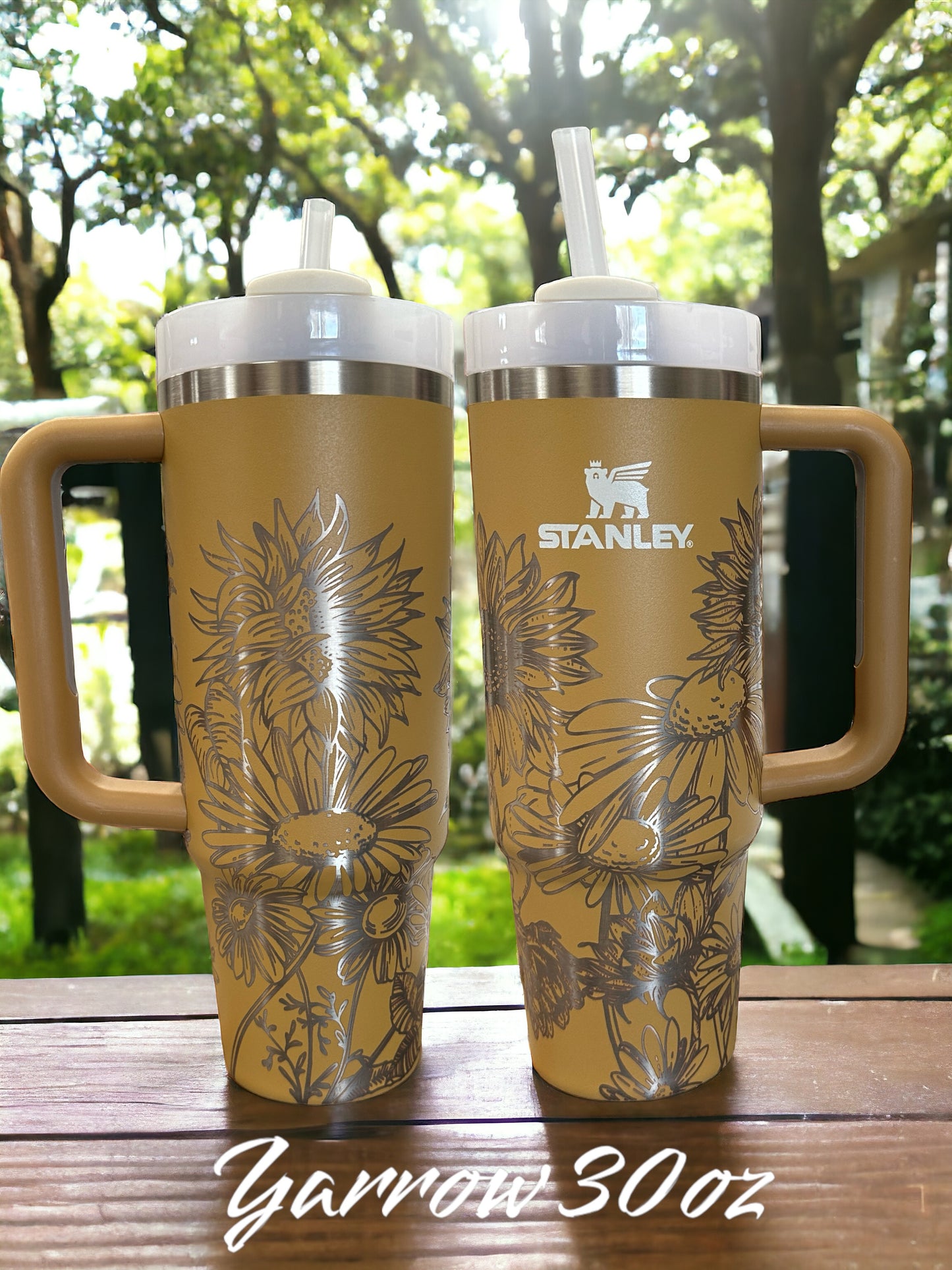 Personalized Daisy and  Sunflower Engraved Tumbler | Custom Drinkware Gift Idea