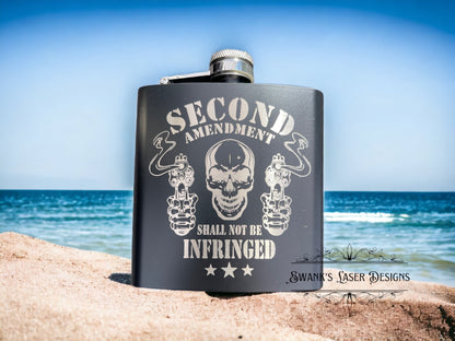 6 oz. Matte Black Flask