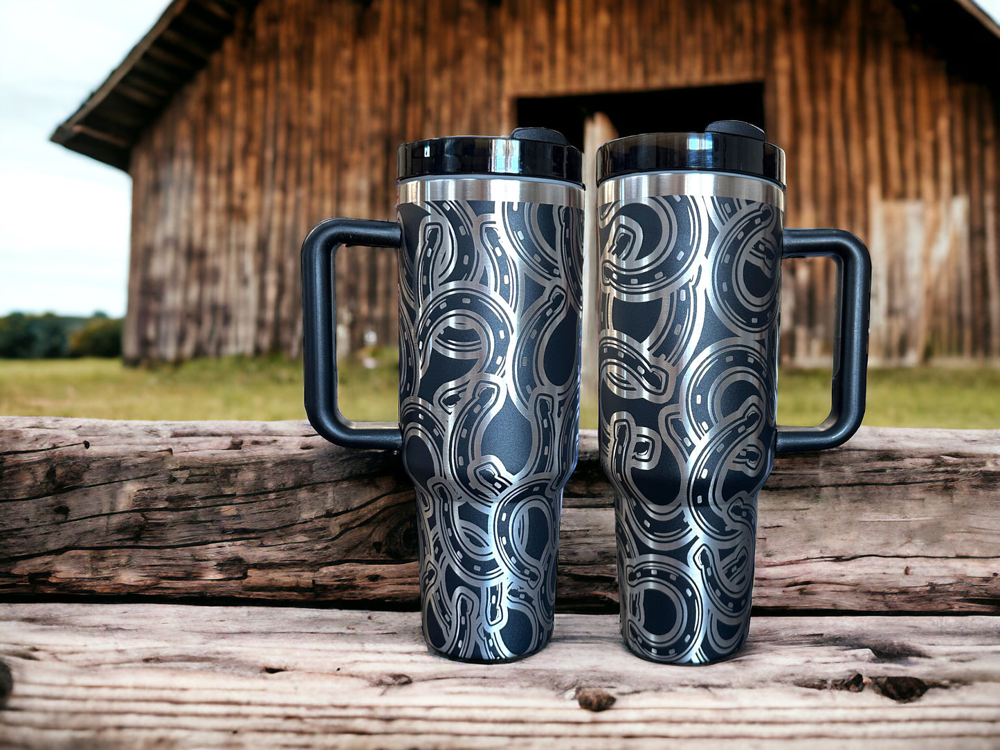 Horseshoe Laser Engraved Tumbler | Western Tumbler