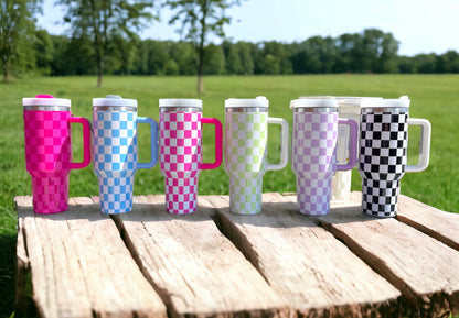 Checkered Stainless Steel 40oz Tumbler