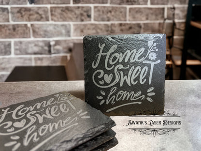 Laser Engraved Slate Coasters- Customization Available